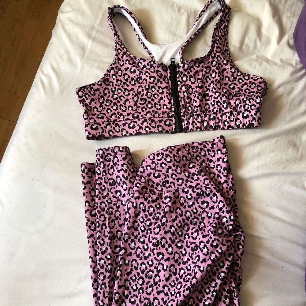 Purple Leopard Sports Bra & Leggings